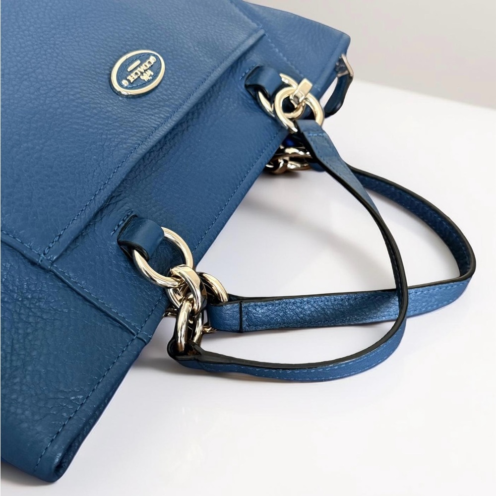 Authentic Coach Mini Ellis Blue Leather Satchel Crossbody Handbag - Picture 8 of 13